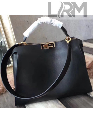 Fendi Calfskin Essential Peekaboo Bag 38cm Black 2018