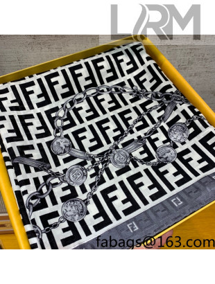 Fendi FF Chain Silk Sqaure Scarf 90x90cm Grey 2021