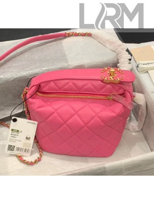 Chanel Quilted Leather Small Hobo Bag With Gold-Tone Metal AS1745 Pink 2020