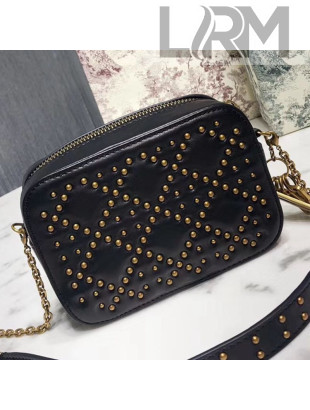 Dior Lady Dior Studded Lambskin Camera Case Shoulder Bag Black 2019