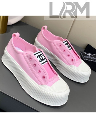 Chanel Canvas Platform Open Sneakers Pink 2021