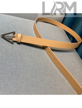 Bottega Veneta Calfskin Belt 2cm with Triangular Buckle Nude/Silver 2021