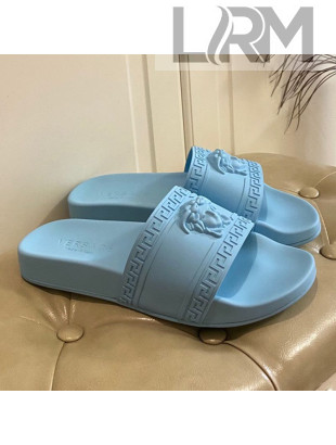 Versace Flat Side Sandals Blue 2021 03