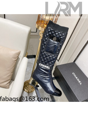Chanel Mixed Fibers High Boots G38428 Black 2021 