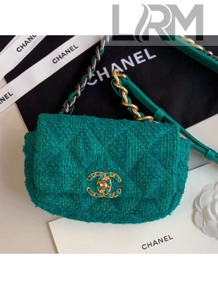 Chanel 19 Tweed Flap Waist Bag/Belt Bag AS1163 Green 2019