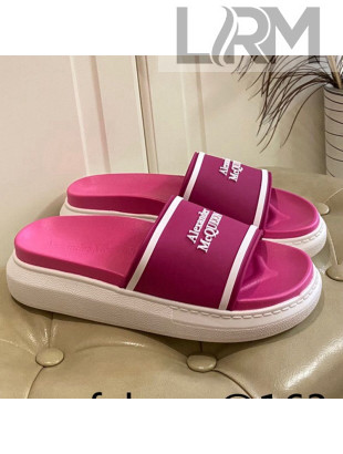 Alexander Mcqueen Flat Slide Sandals Hot Pink 2021 05