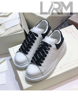 Alexander Mcqueen White Silky Calfskin Sneakers with Bi-color Laces Black 2021 (For Women and Men)
