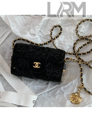 Chanel Velvet Jewel Card Holder With Chain AP2285 Black 2021