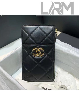 Chanel 19 Phone and Card Holder in Lambskin AP1182 Black 2020