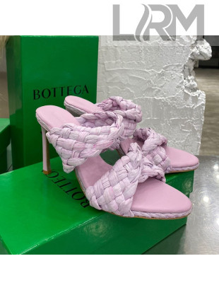 Bottega Veneta The Curve Raffia Heel Sandals 9.5cm Light Purple 2021