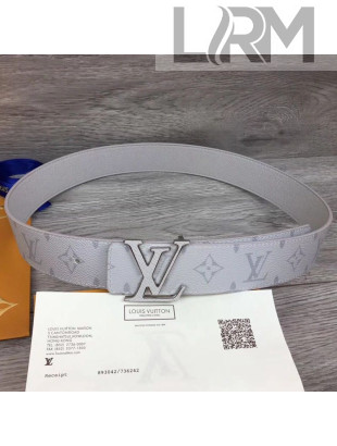 Louis Vuitton LV Initials Monogram Canvas Reversible Belt 40mm with LV Buckle White M0158S 2019