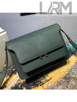 Marni Trunk Bag In Saffino Calfskin Green 2018