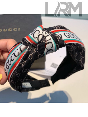 Gucci GG Web Gucci Logo Headband Black 2019