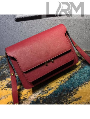 Marni Trunk Bag In Saffino Calfskin Red 2018