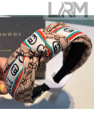 Gucci GG Web Gucci Logo Headband Nude 2019