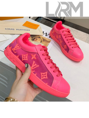 Louis Vuitton LUXEMBOURG Trainers Sneakers in Transparent Textile Pink 2020（For Women And Men）