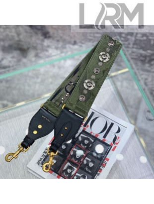 Dior Green Camouflage Fully Embroidered Canvas Shoudler Strap 2019