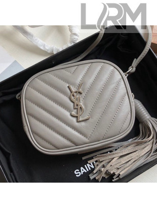 Saint Laurent Blogger Mini Camera Shoulder Bag in Monogram Leather 425317 Grey 2019