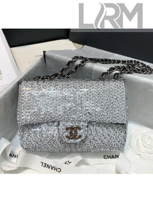 Chanel Sequins & Lambskin Flap Bag AS1448 White 2020