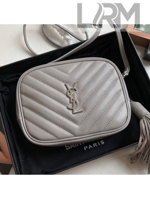 Saint Laurent Blogger Small Camera Shoulder Bag in Monogram Leather 425316 Grey 2019
