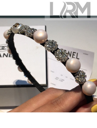Chanel Pink Pearls and Crystal Headband 2019