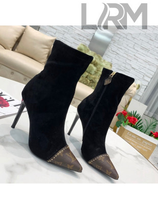 Louis Vuitton Cherie Suede Ankle Short Boots Black 2021