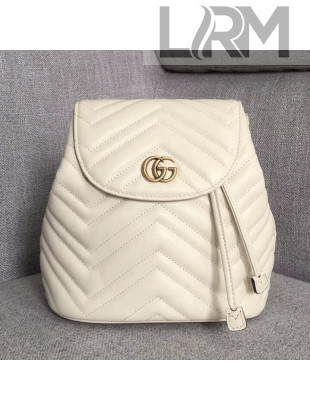 Gucci GG Marmont Matelassé Backpack 528129 White 2018