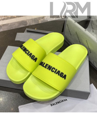 Balenciaga Flat Slide Sandals Yellow 05 2021 (For Women and Men)