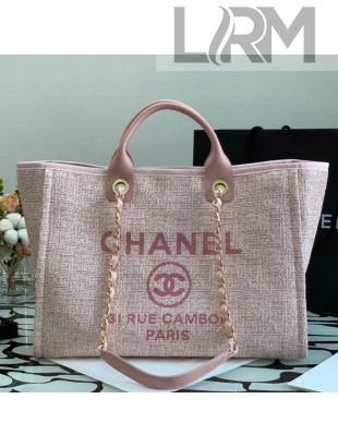 Chanel Deauville Mixed Fibers Large Shopping Bag A66941 Pink 2021