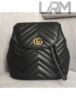 Gucci GG Marmont Matelassé Backpack 528129 Black 2018
