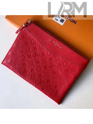 Louis Vuitton Monogram Empreinte Daily Pouch Clutch Bag Red 2018