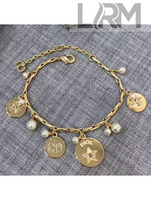 Dior Clover Star Pendant Bracelet Gold 2019