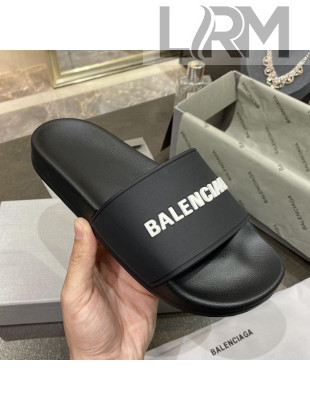 Balenciaga Flat Slide Sandals Black 06 2021 (For Women and Men)