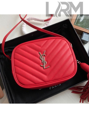 Saint Laurent Blogger Small Camera Shoulder Bag in Monogram Leather 425316 Red 2019