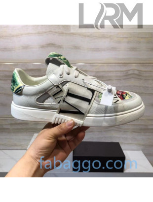 Valentino VL7N Sneaker with Banded Calfskin and Print Grey/Green 2020 (For Women and Men) 