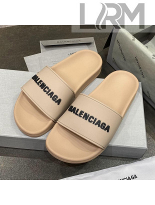 Balenciaga Flat Slide Sandals Beige 07 2021 (For Women and Men)