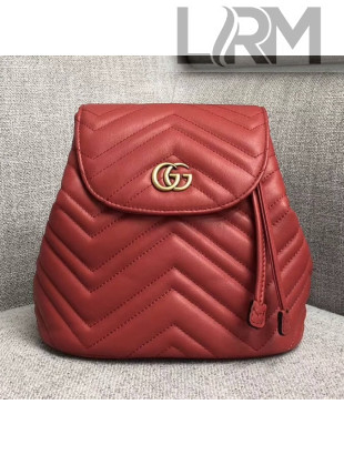 Gucci GG Marmont Matelassé Backpack 528129 Red 2018
