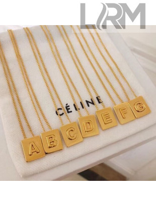Celine Alphabet 26 Letters Necklace Gold 2019