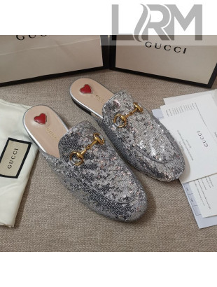 Gucci Sequins Slipper Silver 2021