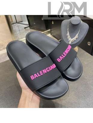 Balenciaga Flat Slide Sandals Black 09 2021 (For Women and Men)