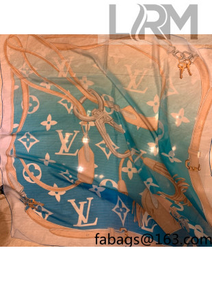 Louis Vuitton Monogram Gradient Silk Square Scarf 140x140cm Blue 2021
