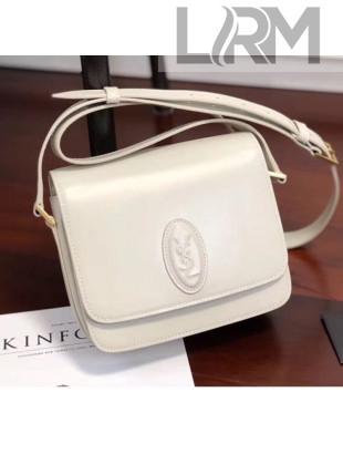Saint Laurent LE 61 Small Saddle Bag in Smooth Leather 568569 White 2019