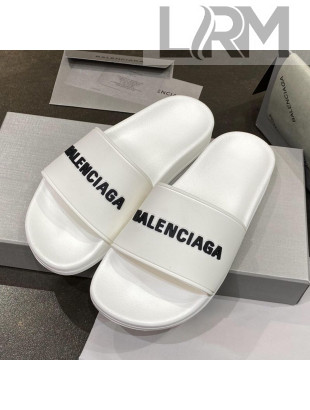 Balenciaga Flat Slide Sandals White 13 2021 (For Women and Men)