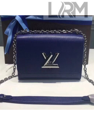 Louis Vuitton Epi Leather Twist MM Bag Blue (Silver Hardware)