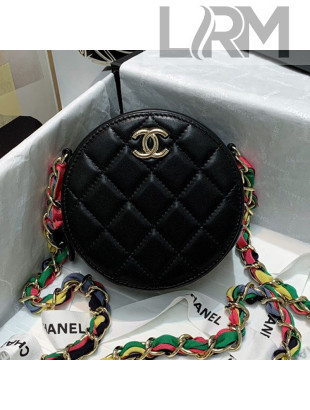 Chanel Lambskin Clutch with Scarf Entwined Chain AP2055 Black 2021
