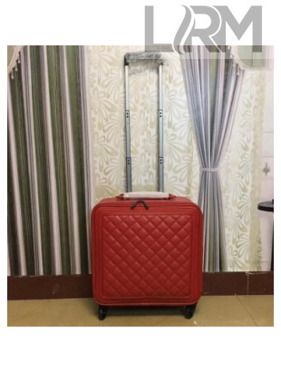 Chanel Quilting Trolley Luggage Bag 16 Inch Red 2018
