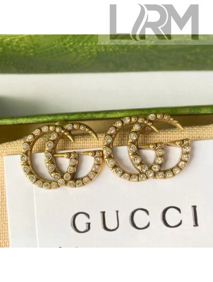 Gucci Crystal GG Earrings Gold 2021 15