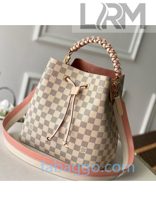 Louis Vuitton Neonoe Bucket Bag with Braided Top Handles m40344 Damier Azur Canvas 2020