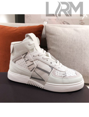 Valentino VL7N Calfskin High-Top Sneaker with Print Bands White 07 2021