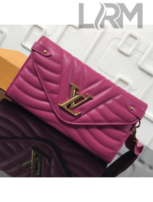Louis Vuitton Calfskin New Wave Long Wallet M63820 Rose Freesia Pink 2018